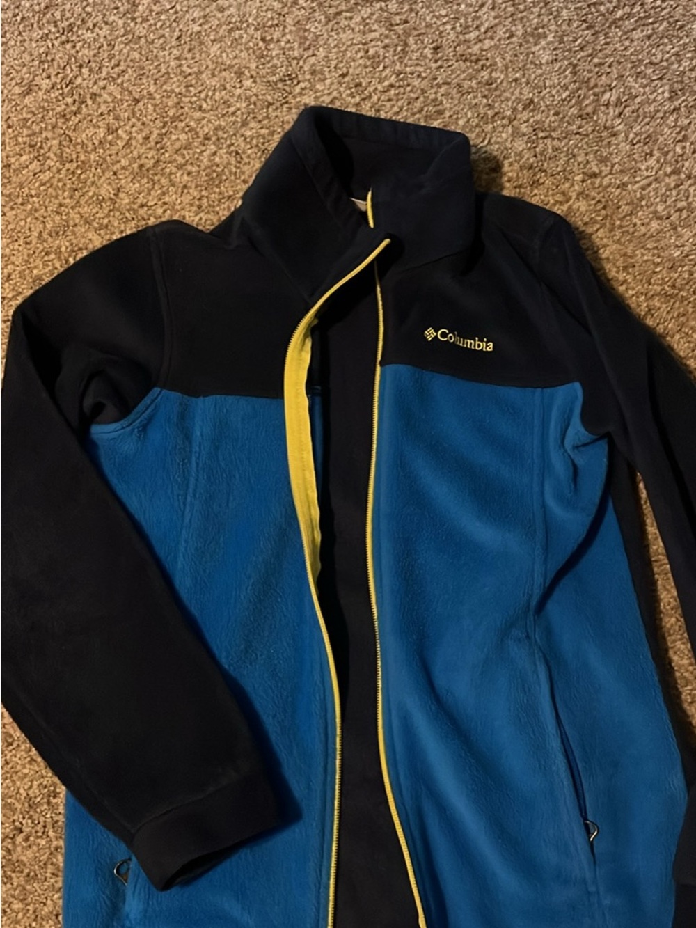 Columbia Kids Blue, Black & Yellow Fleece Jacket